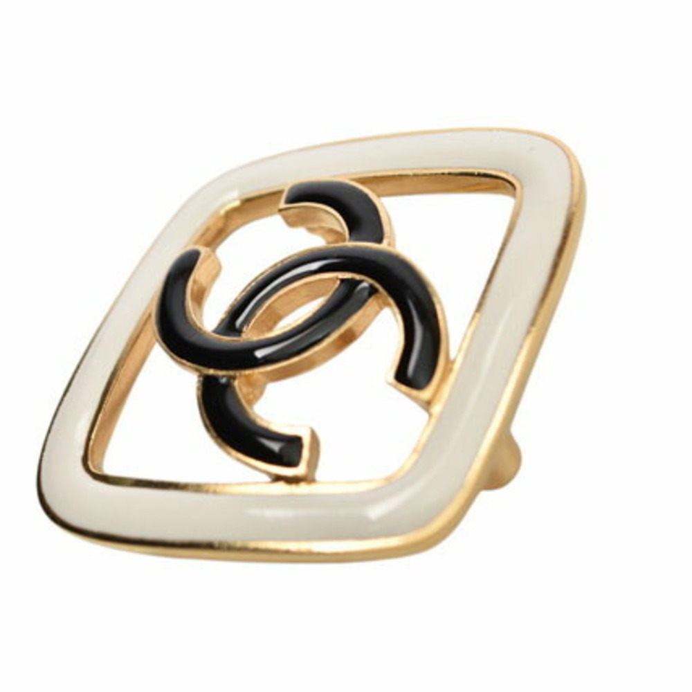CHANEL Authentic Black Diamond Logo Brooch - Picture 3 of 6